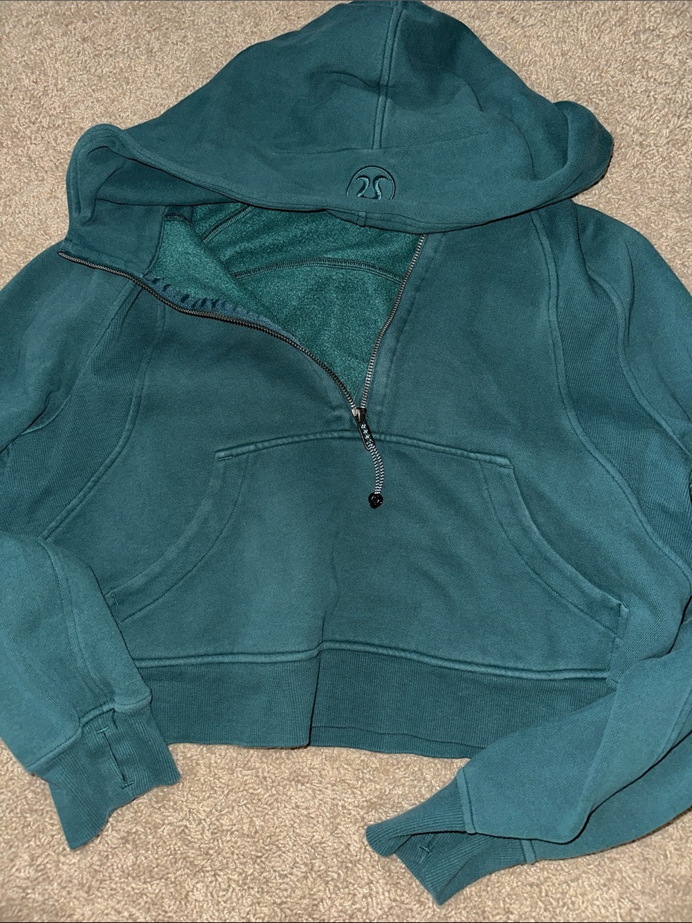 lululemon athletica Teal Half-Zip Hoodie